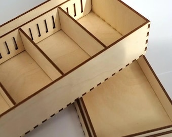 Wooden index card box