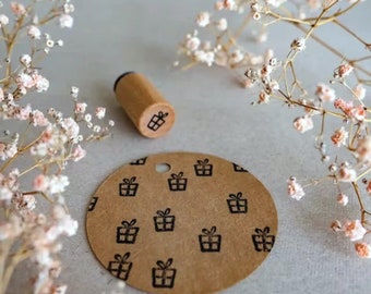 Mini wooden stamp with gift