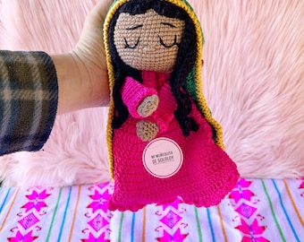 Virgin of Guadalupe crochet/Attachment blanket/virgencita amigurumi/virgen de Guadalupe crochet