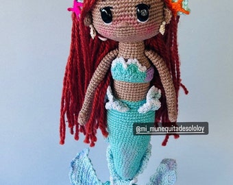 Black mermaid/mermaid amigurumi-mermaid crochet/black mermaid doll/amigurumi black mermaid