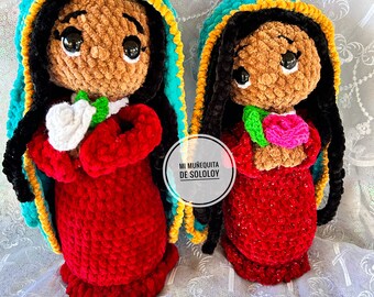 Virgin of Guadalupe amigurumi /Crochet Virgin of Guadalupe/ Virgin amigurumi /chenille Virgin /catholic dolls