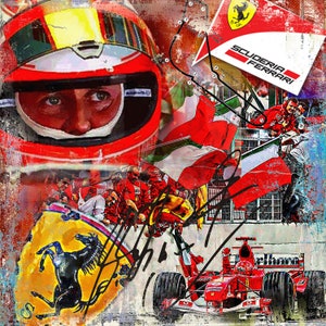Originale LUC BEST,"Schumi", Giclée, Limited Edition,33 x 49 cm Musei-Carta