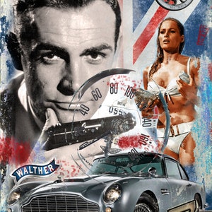 Originale LUC BEST, "Vodka Martini" James Bond, Giclée, Edizione limitata, 33 x 49 cm Carta da museo