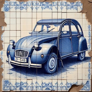 Originale LUC BEST, "Delfter 2CV ", Giclée, Edizione limitata, 33 x 49 cm Carta da museo