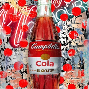 Original LUC BEST, "Zuppa di Cola", Giclée, Edizione Limitata, 33 x 49 cm Musei-Carta