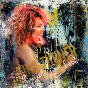 Originale LUC BEST, "Omaggio a Tina", Giclée, Edizione Limitata, 33 x 49 cm Carta da Museo