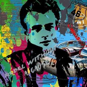 Original LUC BEST,&quot;James Dean - Rebel&quot;, Giclée, Limited Edition,33 x 49 cm Museums-Paper,Urban Popart