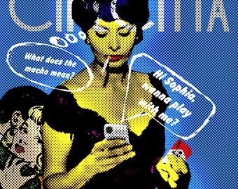 Impresión Giclée Pop Art de Luc, El móvil de Sophia, edición limitada