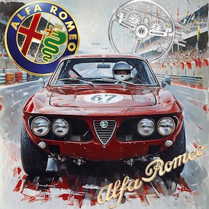 Originale LUC BEST, "Alfa Giulia", Giclée, Edizione Limitata, 33 x 49 cm Carta Museo