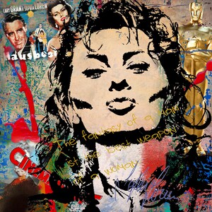 Original LUC BEST,&quot;Sophia&quot;, Giclée, Limited Edition,33 x 49 cm Museums-Paper,Urban Popart