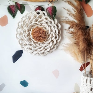 Mother&#39;s Day, Mother&#39;s Day Gift wicker and macrame wall flower decor, macrame flower, flower macrame, macrame wall hanger