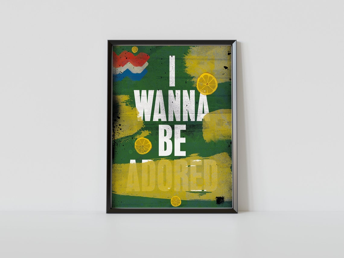 The Stone Roses 'I Wanna Be Adored' Song Lyrics Poster Etsy