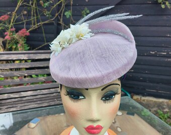 Lilac sinamay fascinator
