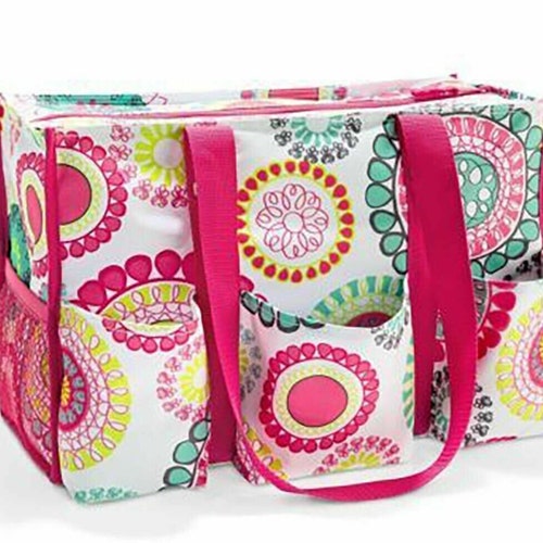 Thirty-one Zip-top Organizing Utility Tote in Citrus Medallion 