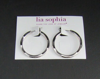 LS-16 Lia Sophia Schmuck Trendcast Mittlere Creolen Ohrringe in Silber