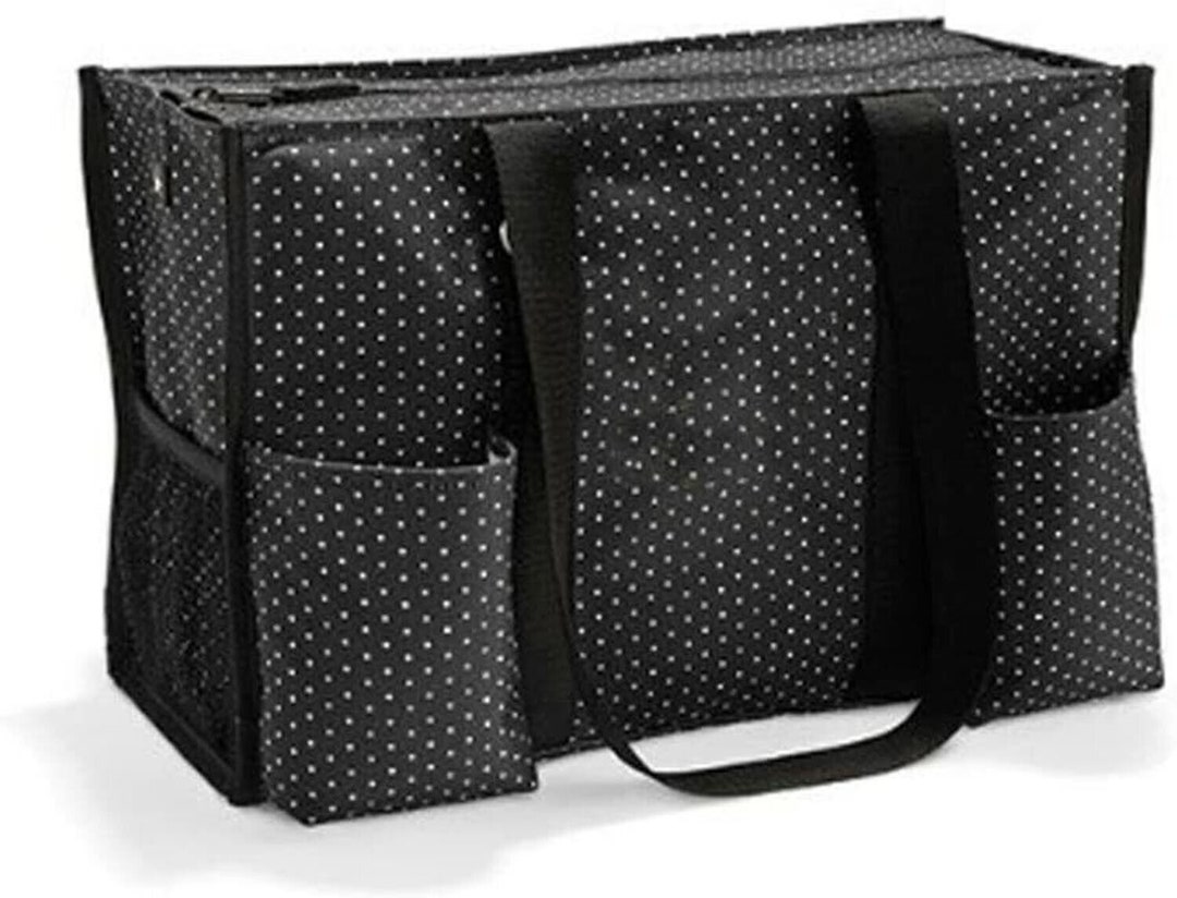 S1 1 Thirty One Zip Top Organizing Utility Tote Swiss Dot Etsy