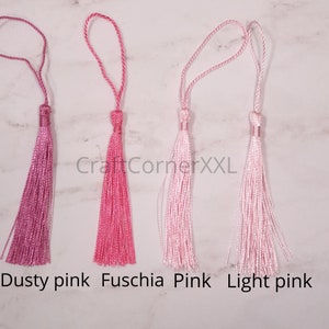 3.2, Bookmark Tassels Silk, Craft Tassels, decorative tassel, tassel for earring, High Quality tassel, Silky Mala Tassels, Craft Supplies image 6