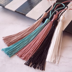 3.2, Bookmark Tassels Silk, Craft Tassels, decorative tassel, tassel for earring, High Quality tassel, Silky Mala Tassels, Craft Supplies image 1