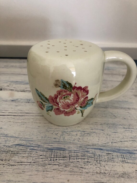 Vintage Ceramic Sugar Shaker With A Beautiful Pink Flower on Etsy