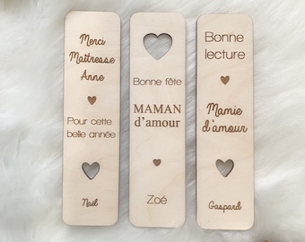 Marque-Page Personnalisé | Marque page en bois | idée cadeau | fête des mères |cadeau personnalisé