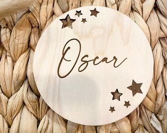 Welcome baby card | Personalized wooden map | birth gift | Baby milestone card