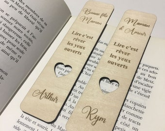 Personalisiertes Herz-Lesezeichen aus Holz | Lesezeichen | Geschenkidee | personalisiertes Geschenk