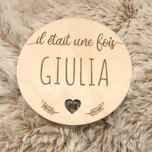 Carte Bienvenue bébé | Carte en bois personnalisée | cadeau naissance | Carte étape bébé