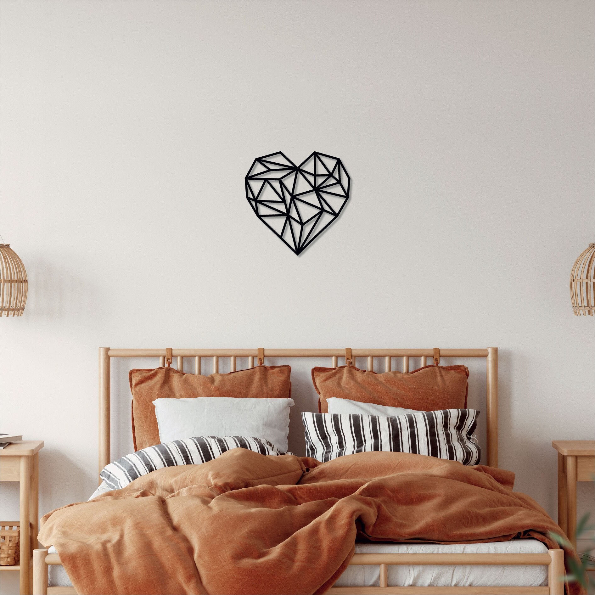 Cœur Origami | Décoration Mural Cœur Tableau Bois Déco Industriel