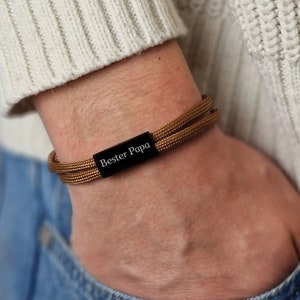 Pulsera de cuerda de vela personalizada - pulsera de hombre - pulsera de la amistad - pulsera de surfista - pulsera de pareja - pulsera con grabado - acero inoxidable