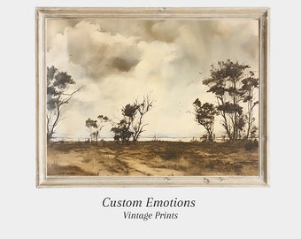 Vintage Autum Landscape I Vintage Oil Portrait Cottagecore Decor I Downloadable Print in PNG/JPG