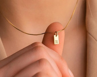 Personalisierte Kette mit Buchstabe - Initialen Halskette, Muttertag, Muttertag, Mutter Tochter Namenskette, Freundschaftskette - in Gold