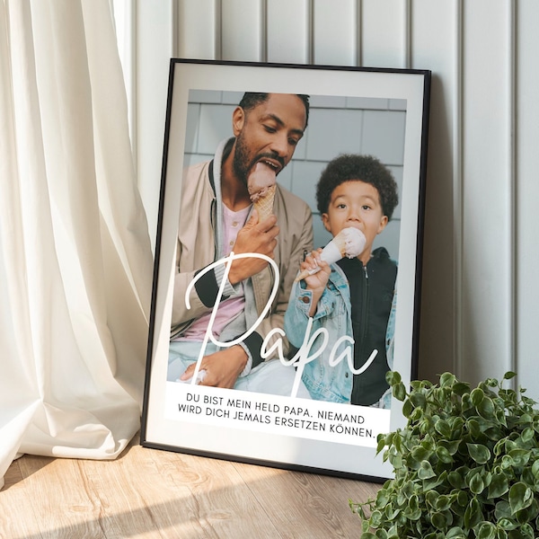 Bester Papa Vatertag Geschenk I Papa Poster personalisiert I Vater Sohn/Tochter Geburt I Papa Geschenk von Kind I Anpassbares Bild & Text