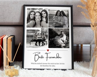 Beste Freunde Freundin Geschenk, Beste Freundin Geburtstag Geschenk Poster , Beste Freundin personalisierte Bilder Poster, Freundschaft