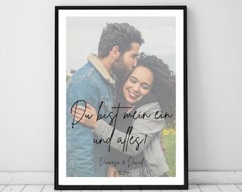 Schönes personalisiertes Poster Geschenk, Freundin, Freund, Hochzeit, Jahrestag, Valentinstag, Partner, Liebe