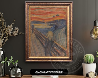 Edvard Munch - El Grito (1893) con extraterrestres, impresión descargable