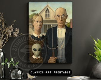 Grant Wood - American Gothic (1930): No estamos solos, Impresión descargable