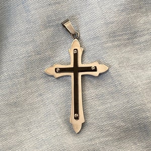 Stainless Steel Cross Pendant |Gothic Cathedral Cross Pendant |Gothic Cross | Vampire Cross |Stainless Steel Jewelry |