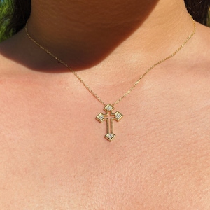 Cross Pendant Necklace Sterling Silver 925 | Gold Gothic Cross Pendant | Yellow Plated Gothic Cross |Cross |Sterling Silver 925 Jewelry |