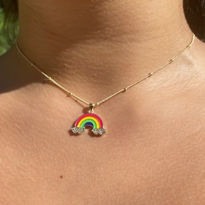 Regenbogen Anhänger Halskette Sterling Silber 925 | Regenbogen Halskette | Regenbogen Schmuck | Sterling Silber 925 Schmuck