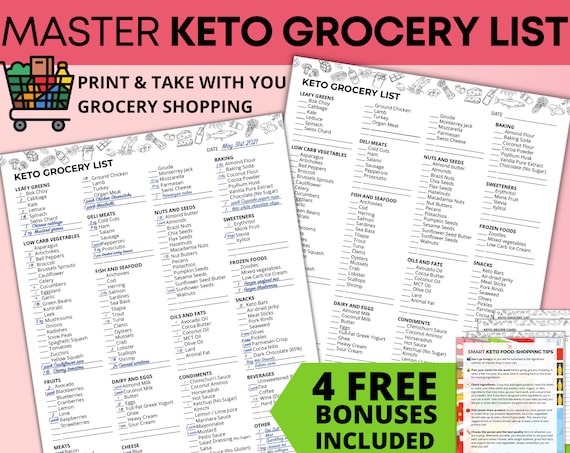 Ultimate Keto Grocery List. Printable PDF. Keto Shopping List. - Etsy
