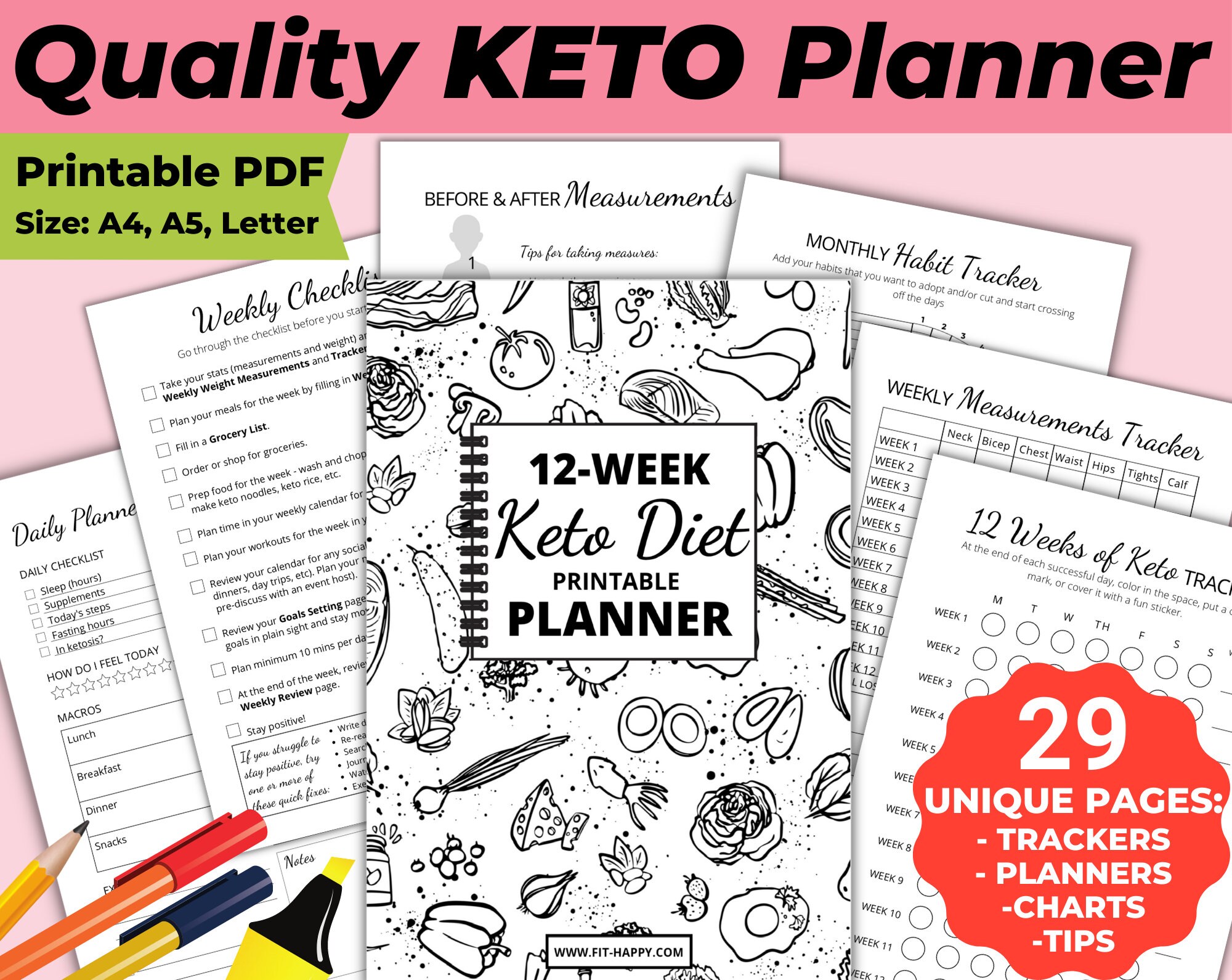 Quality Printable Keto Planner. Keto diet journal. Keto | Etsy