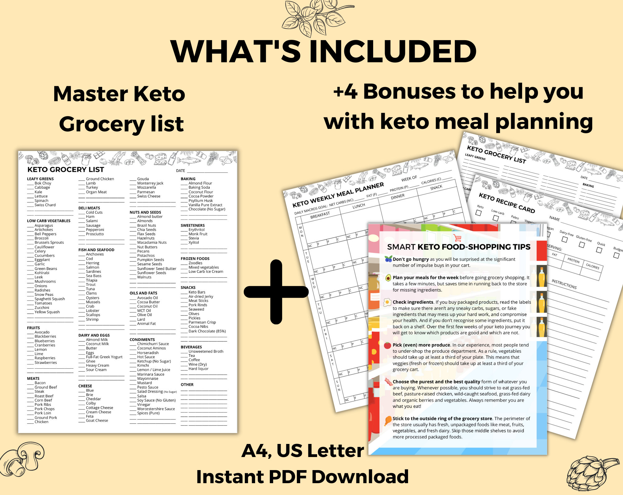 Ultimate Keto Grocery List. Printable PDF. Keto Shopping List. - Etsy