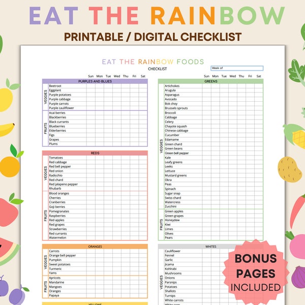 Printable Rainbow Food Chart Etsy UK printable-rainbow-food-chart-etsy-uk