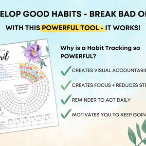 Circle Daily Habit Tracker PDF in Sizes A5, A4, A3, Letter. Habit Track ...