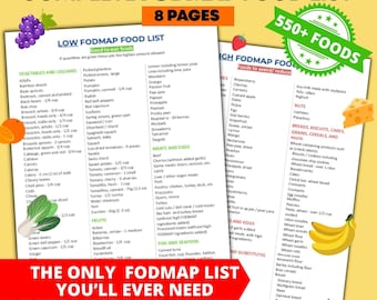 Low & High FODMAP Food List, IBS Grocery Guide (PDF)