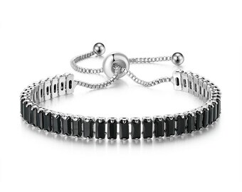 Luxury Tennis Bracelet - 2.5*5 mm - Black Zircon Adjustable Bracelet For Women