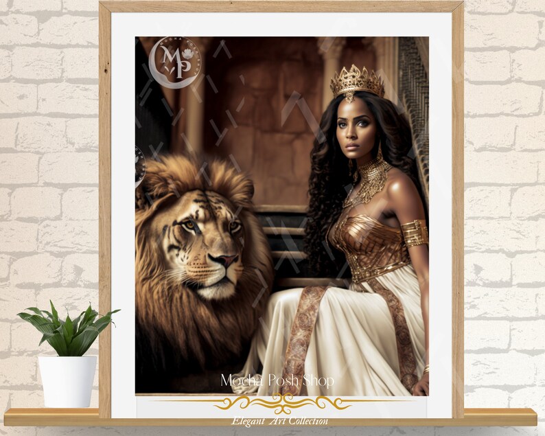 Neutral Portrait of Beautiful Queen Wall Art Print Black Queen Art