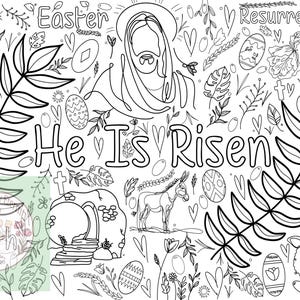 Easter “He Is Risen” Giant Coloring Page