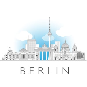 Berlin, Germany, cityscape illustration digital file