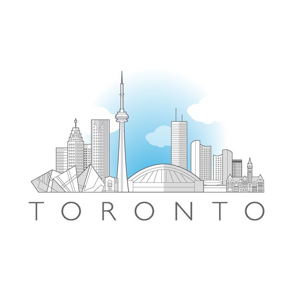 Fichier numérique d'illustration de paysage urbain de Toronto